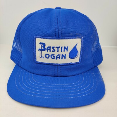 Vintage MADE IN USA Basting Logan Oil Gas Patch Trucker Hat Snapback Cap