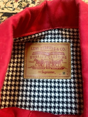 Supreme Levi's Type 1 Trucker Jacket Red Medium SS13 New Made in