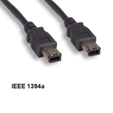 KNTK 6ft IEEE-1394a 6 to 6 Pin Cable Firewire 400Mbps iLINK DV PC Cord Black