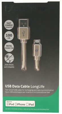 Cellularline Ladekabel 1m Apple iPhone 6 7 8 X XS XR 11 12 iPad Daten Kabel 130