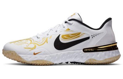 Nike Alpha Huarache Elite 3 Turf Premium White Metallic Vivid Gold CV3561-101