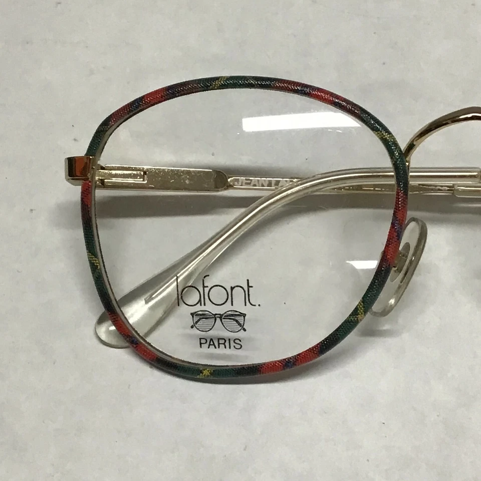 Lafont Youth 45 Dorado con Cuadros W296 Anteojos Vintage Diseñador Marcos 44-18-125 Foto 2 de 4