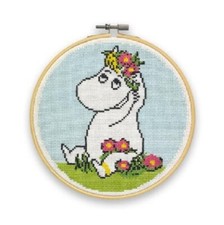 The Crafty Kit Company Kreuzstich-Set "Mumin - Schnorcheljungfer Blumenarrangement"