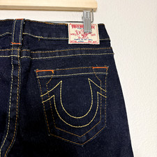 True Religion Jeans SZ 29 Low Rise Blue Johnny Kick Flare Stretch DEADSTOCK Y2K