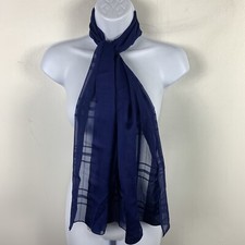 Basha Scarves Womens Rectangle Scarf Solid Blue Light Sheer Classic VINTAGE
