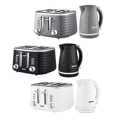 GEEPAS Argyle Collection 2200W 1,7L Wasserkocher & 4 Scheiben Brot Toaster Set