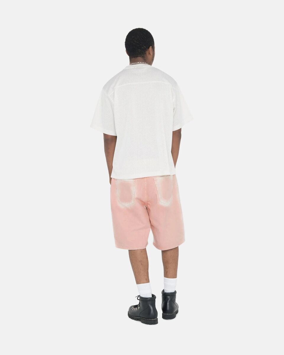 Stussy Spray Dye Denim Big Ol' Shorts Jorts Faded Pink Stussy Spray Dye Denim Big Ol' Shorts Jorts Faded Pink