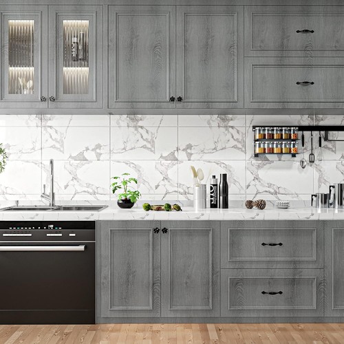 32"x354" Large Size Rustic Grey Wood Wallpaper Peel and Stick Wood Grain Cont... - Picture 6 of 10