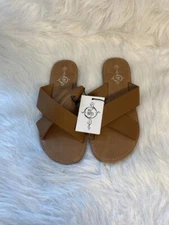 Sole Mates Flip Flops Womens Size Medium (7/8) Brown Open Toe Sandals