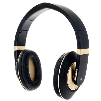 Sentry Premium Folding Wireless Gold Headphones, In-Line Mic, BT400GD