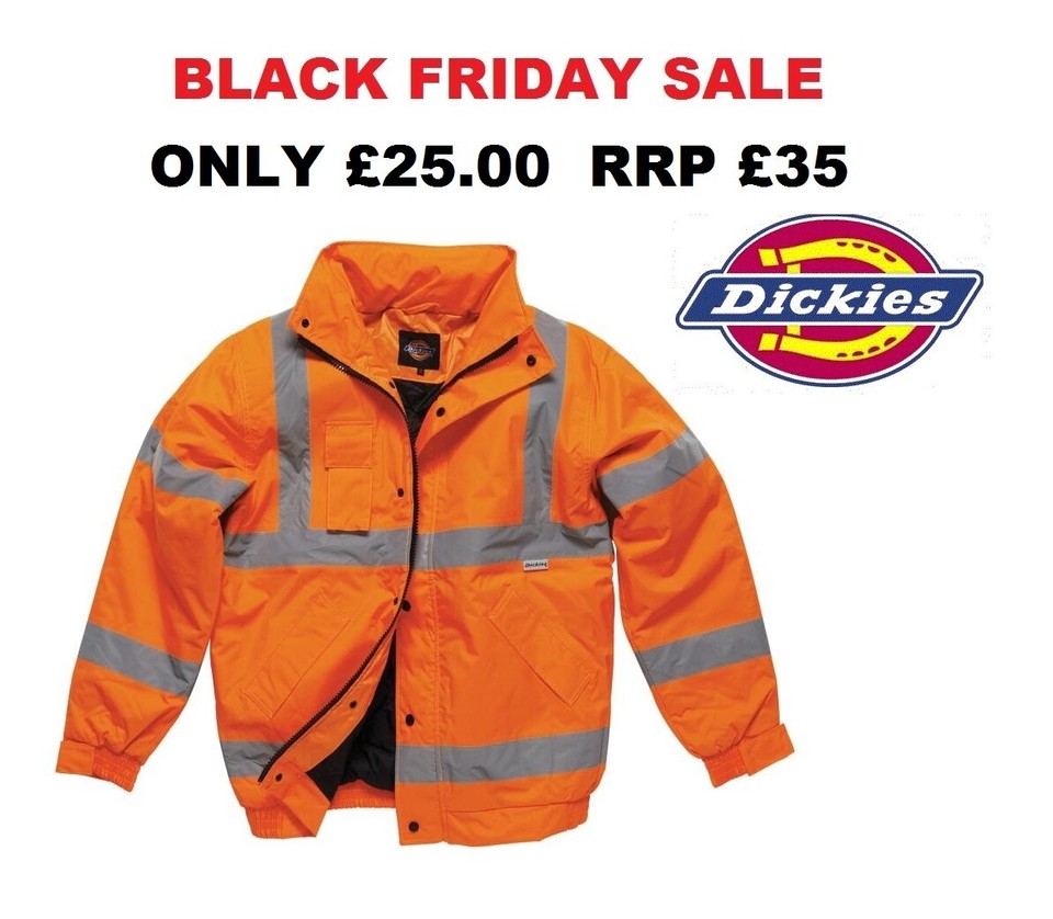 Dickies High Visibility Motoroway Safety Mens Orange Jacket main image 0