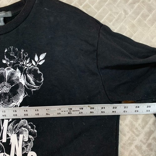 Camiseta Primark Niños 12 Negra Manga Larga Estampado Gráfico Floral Deletreado - Imagen 10 de 18