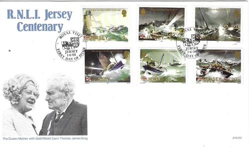 Jersey Comm/FDC -  RNLI Jersey Centenary - 1984 (JES295)