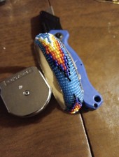 Southwestern Style Seed Beaded Leather Bangle Bracelet Indian