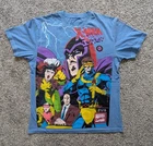 Vintage Rush Bootleg Marvel Manga X-Men Series Blue Size L AOP Screen Print