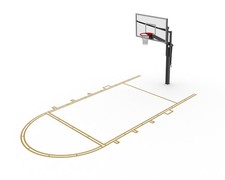 Basketball Court Marking Stencil Kit Free Throw Lane/Key Only for Driveway, A...