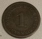 1874 German Empire (Deutsches Reich) 1 Pfennig Copper BN Coin - Uncertified — photo 1