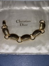 Vintage Signed Christian Dior Gold Plated Bracelet 1980s