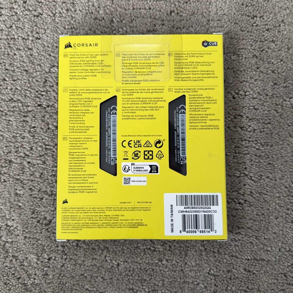 Corsair Vengeance RGB DDR5 64GB RAM (2x32GB) 6400MHz Brand New Sealed - Image 2 of 2