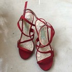 Betsey Johnson SB-GIFT Women 7.5 38 red satin Rhinestone Strappy Heel — photo 2