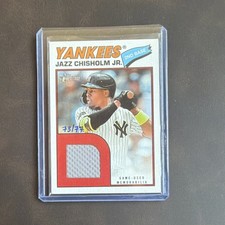 2026 Topps Heritage Jazz Chisholm Jr Real One Relic  /77 Game Used MEM Yankees