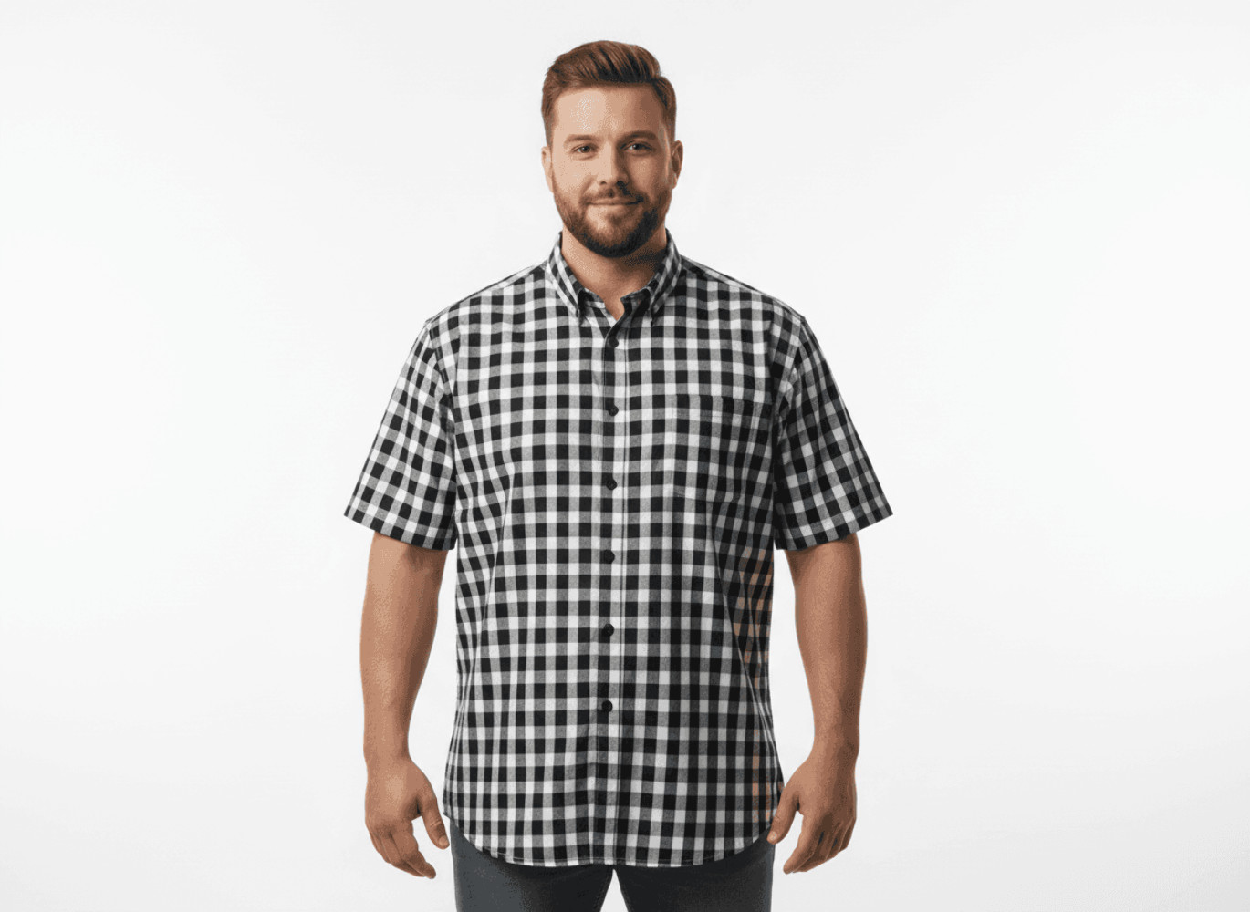 Camisa BigTiger cuadros manga corta talla grande - comodidad y estilo