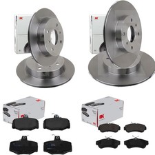 NK BREMSSCHEIBEN + BELÄGE VORNE+HINTEN passend für NISSAN ALMERA N16 PRIMERA P11