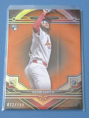 2024 Topps Triple Threads #34 Victor Scott II RC rookie card Amber parallel /199