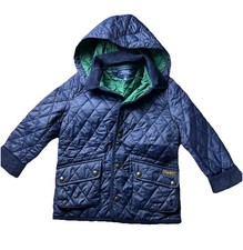 Polo Ralph Lauren Boy Quilted Jacket Size 7 Blue Hooded