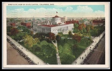 State Capital Columbus Ohio Birds eye view Postcard A5