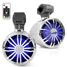 Pyle Bluetooth Waterproof Off-Road Speakers - 3.5” 40W Marine Grade Woofer