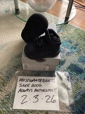DS 2021 Nike Air Force 1 Mid Triple Black TD Toddler Size 2C