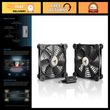 Quiet Dual 120mm USB Cooling Fan for Receiver, DVR, Xbox, PS4, Computer Cabinet