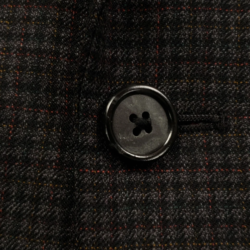 Haspel Sport Coat Men 38R Classic Wool Cashmere 2 Btn Single Vent Black Gray Red - Image 3 of 4