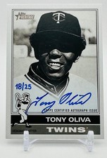2025 Topps Heritage Real One Black White TONY OLIVA On-card AUTO #ROABW-TO 18/25