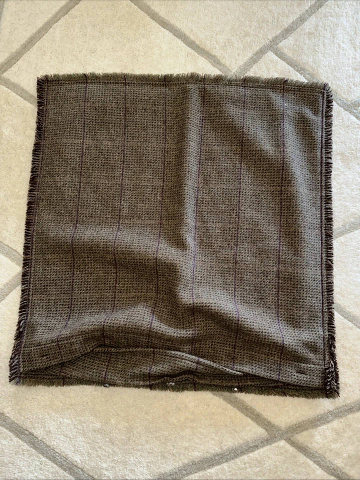 Ralph Lauren 羊毛人字形粗花呢欧洲方形装饰枕头套 26x26 — 第 4/4 张图片