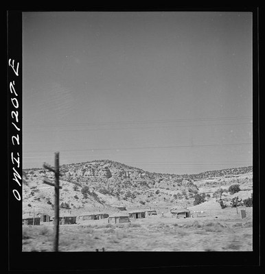 Manuelito New Mexico 1943 Navajo Hogans Atchison Topeka Santa Fe Railroad