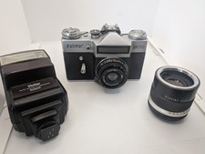 Kalimar SR200 Zenit E Camera with Industar 50-2 50mm F3.5 W/ Flash Teleconverter