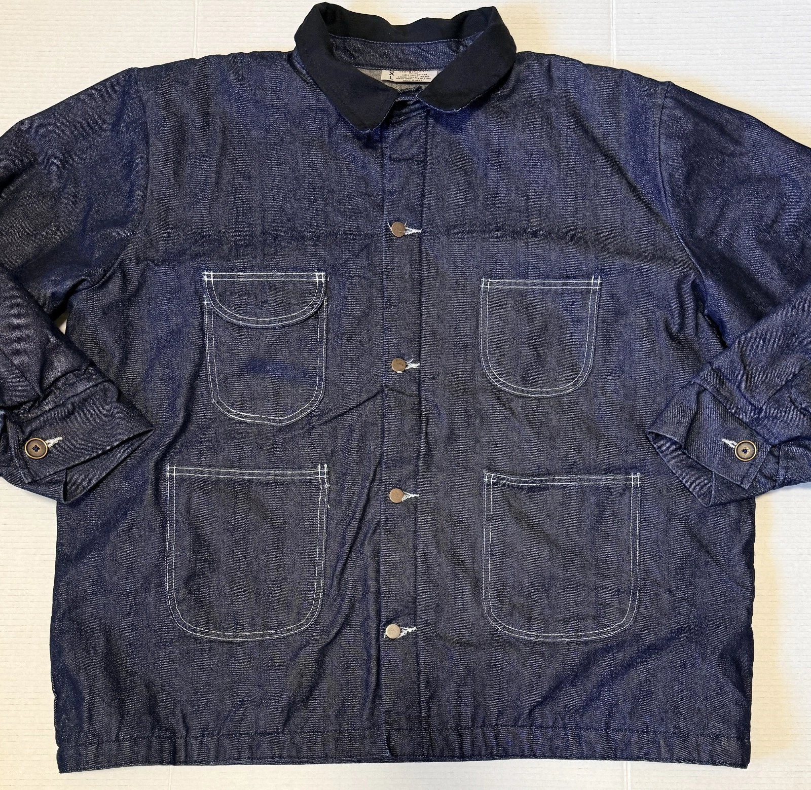 BOB BARKER - Men's Jacket - Prison Blue Denim Work Chore Blanket Lined - 2XL