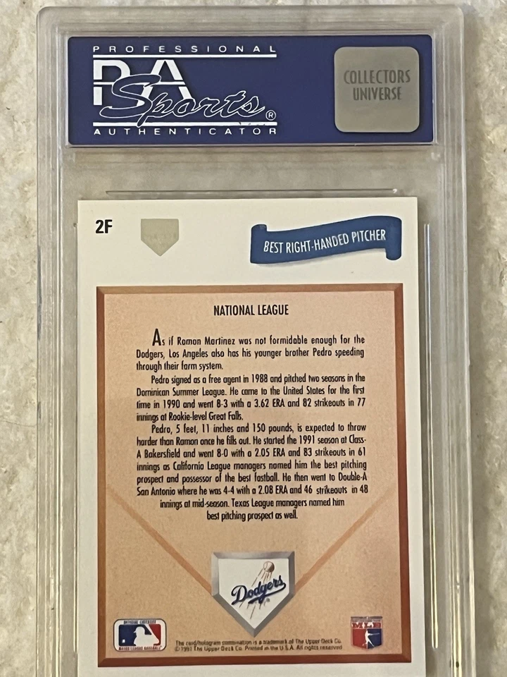 1991 Upper Deck Final Edition - Pedro Martinez #2F (RC) - Image 2 of 2