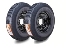 2 FC Trailer Tire Assembly ST235/80R16 10-Ply Black Mod Rim 8 Lug on 6.5"