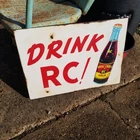 Vintage look Old Style Rusty RC Cola Sign hot rod garage art