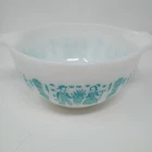 Vtg Pyrex AMISH BUTTERPRINT White W Turquoise 441 Cinderella Mix Bowl 1.5 Pints
