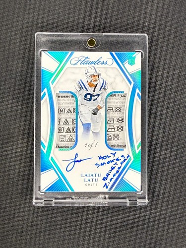 LAIATU LATU 2024 Panini Flawless Rookie Dual Patch Auto Platinum RPA 1/1 Colts