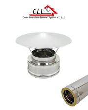 Terminale Cinese Doppia Parete Acciaio Inox Canna Fumaria Cappello Coimbentato