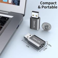 USB to 3.5Mm Audio Adapter 2-Pack ,External Stereo Sound Card with Dual TRS ...