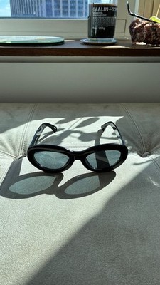 Dries Van Noten x Linda Farrow, Black Oval Sunglasses, Excellent Condition