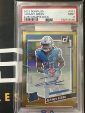 2023 Donruss-Rated Rookie Jahmyr Gibbs #331 GOLD Autographs (RC,AU) 18/25 SSP