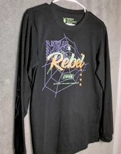 Dutch Bros Rebel Shirt Mens Medium Black Long Sleeve Graphic 1992 Spider Web