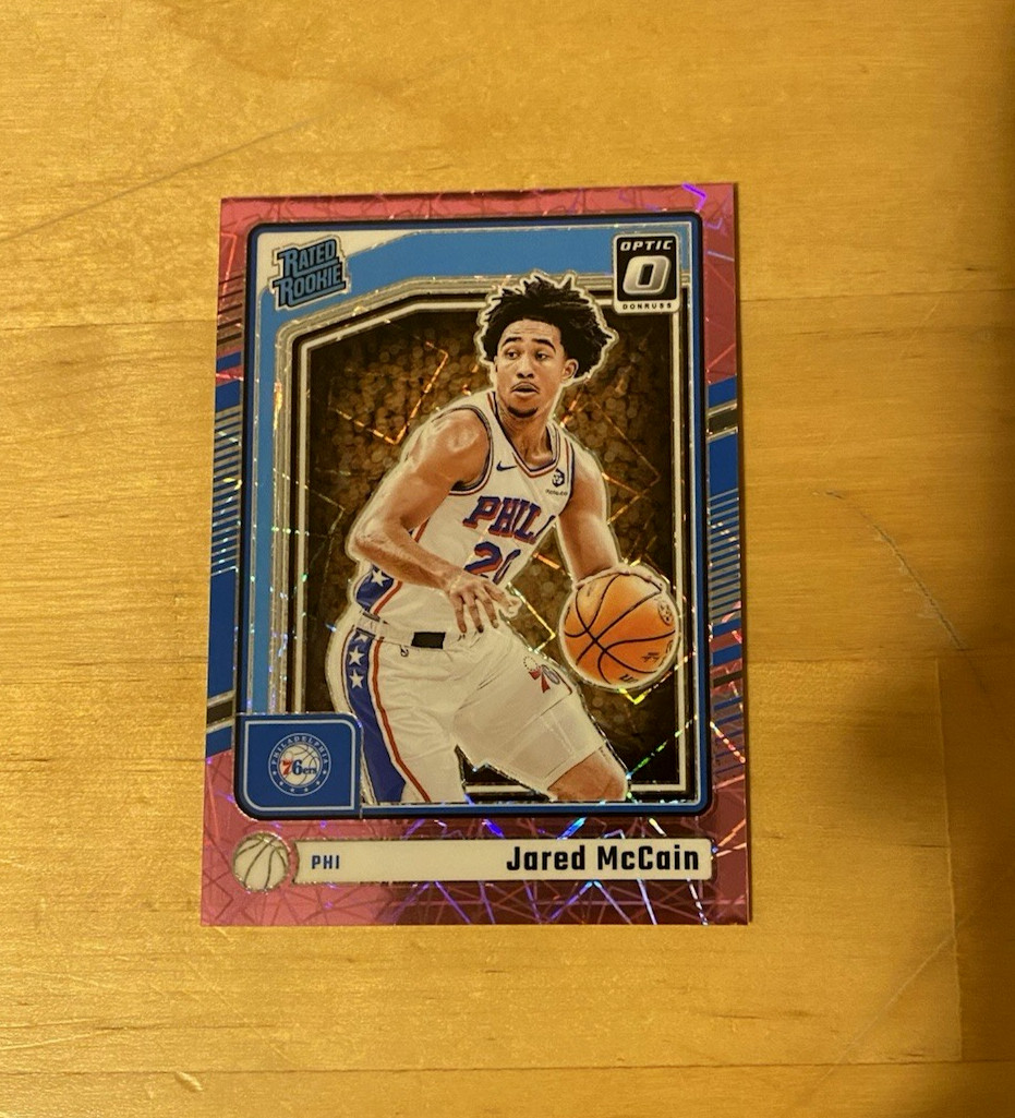 2024-25 Panini Donruss Optic Jared McCain #270 Pink Velocity Rated Rookie #'d/79